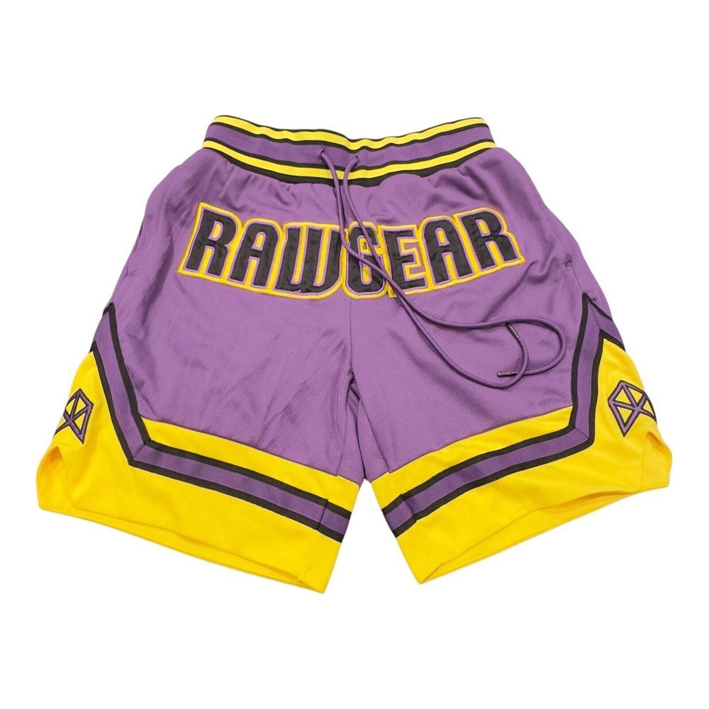 RAWGEAR Lakers Color Lifting Gym Athletic Shorts Size‎ M Purple and Yellow